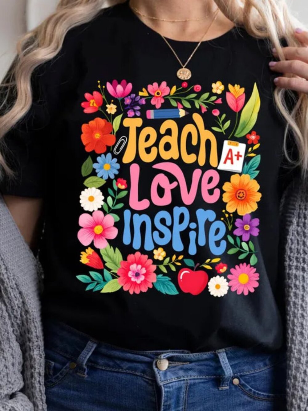 Floral Teaching Shirt, Teacher Gift Shirt, Back To School Tee